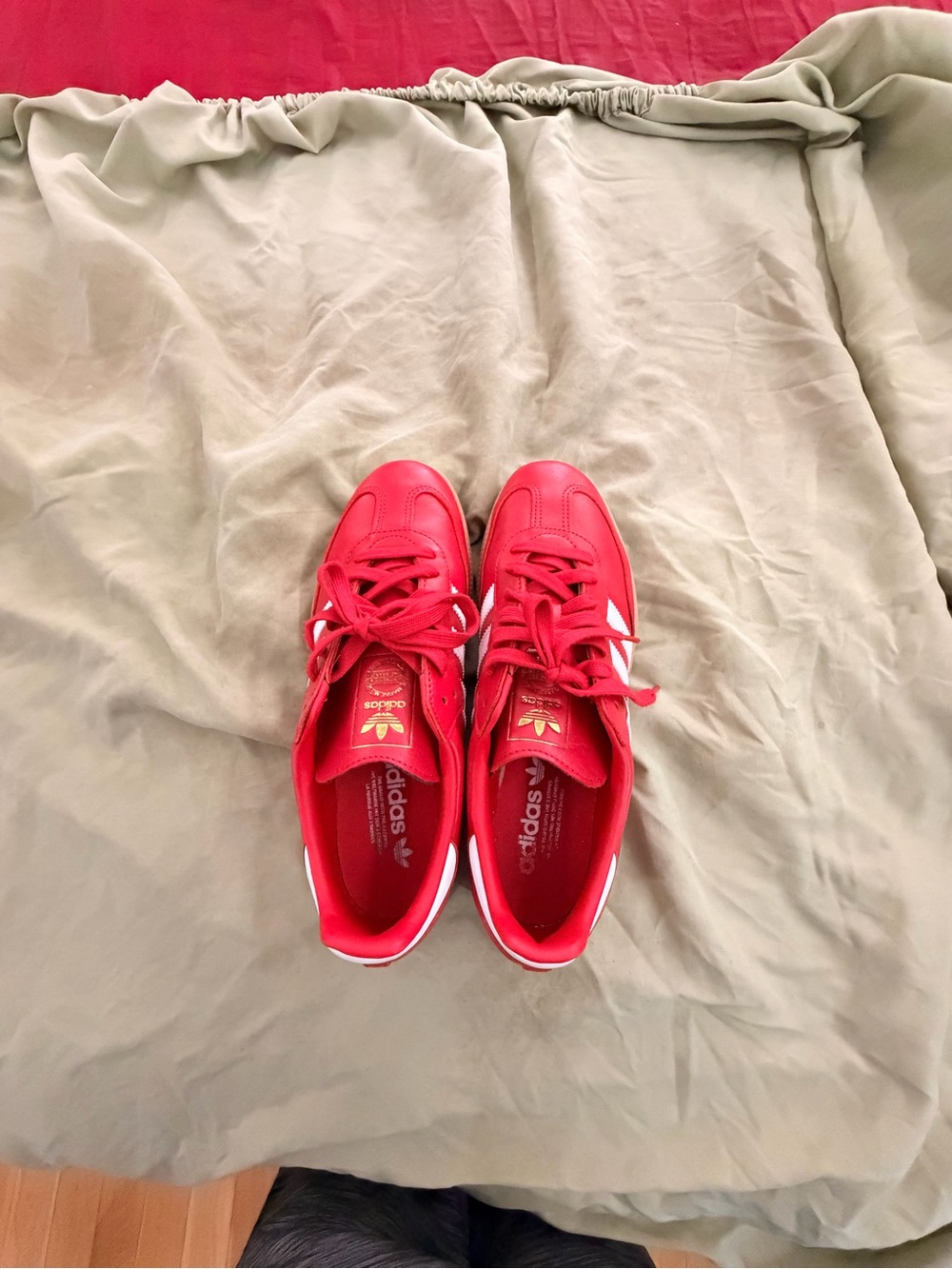 Adidas “UNISEX” Red Samba Sneakers with White Stripes - Picture 7 of 9